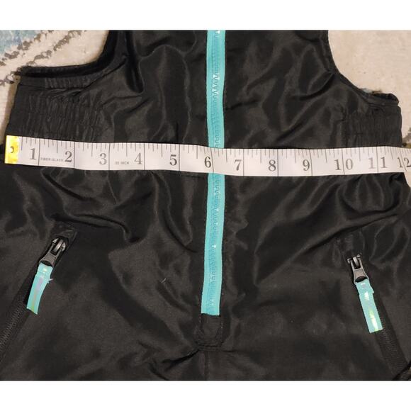 Champion C9 Water Resistant Black/Teal Snowbib Snow Ski Overall Girls S 6-6x EUC - Picture 3 of 8